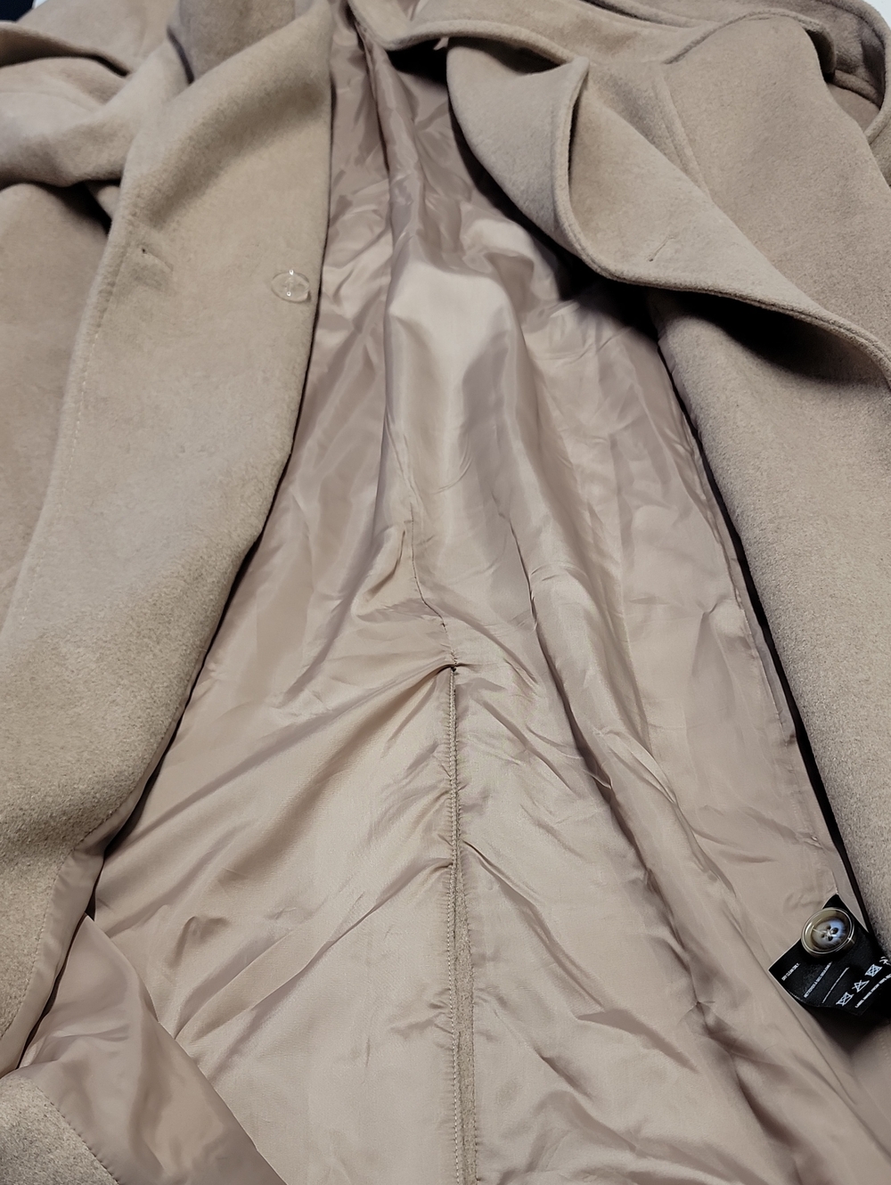 Bernardo Cream Long Wool-Blend Double-Breasted Belted Trench Coat Sz XXL - Picture 12 of 16